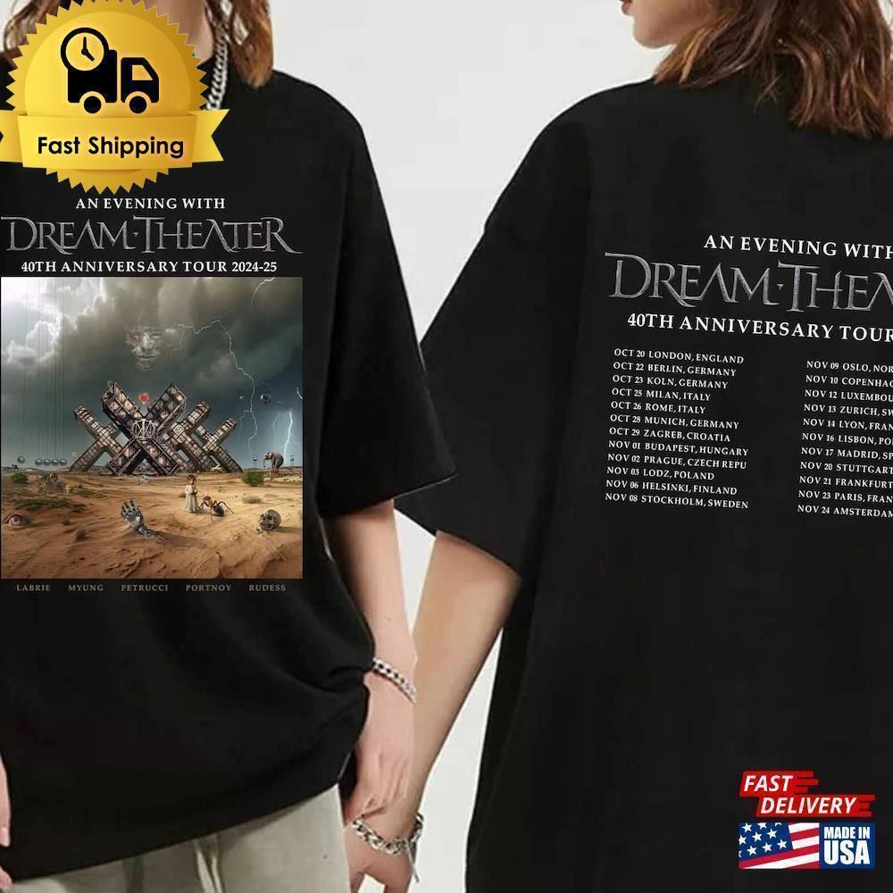 Dream Theater 40Th Anniversary Tour Shirt Band Fan Unisex Classic 2 Sided